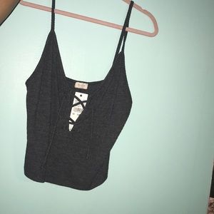 gray tank (cropped) top